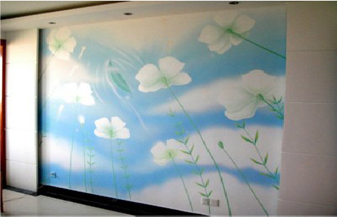 新平画墙绘怎么画好白云的蓬松感？