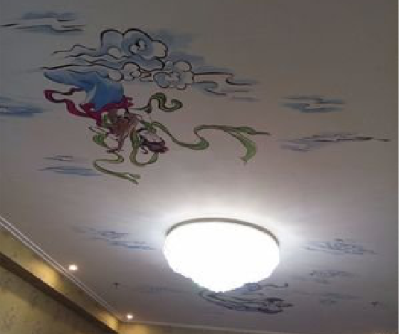 新平如何快速绘制天花板上的手绘墙？